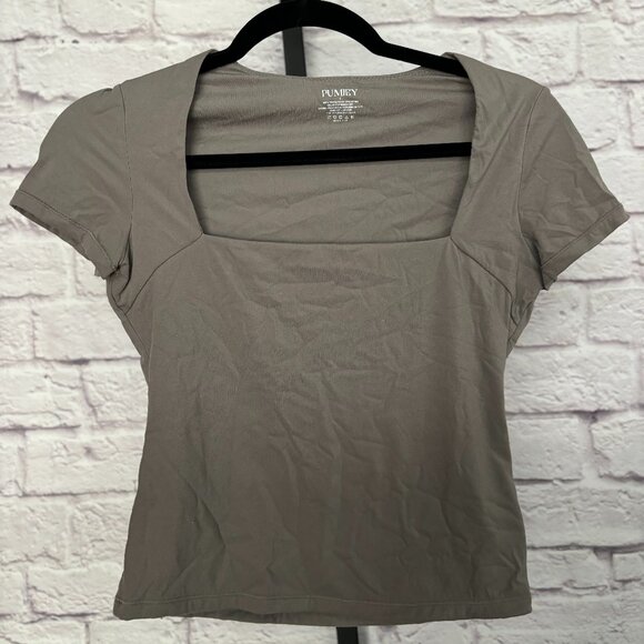 Women's Gray Short Sleeve Top - Small - Picture 1 of 3